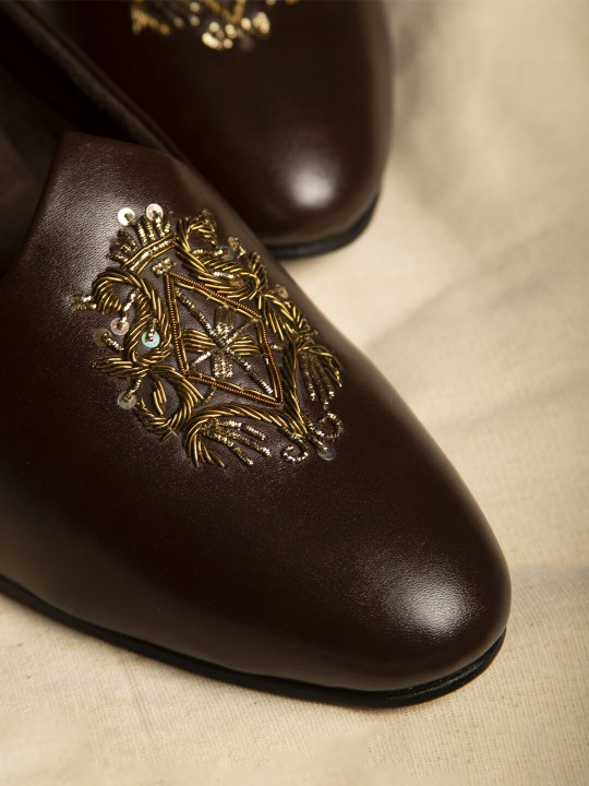 MONKSTORY Men Textured Embellished Comfort Insole Mojaris