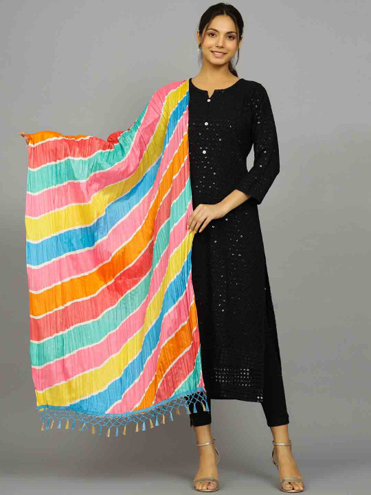 HANDICRAFT PALACE Printed Leheriya Dupatta