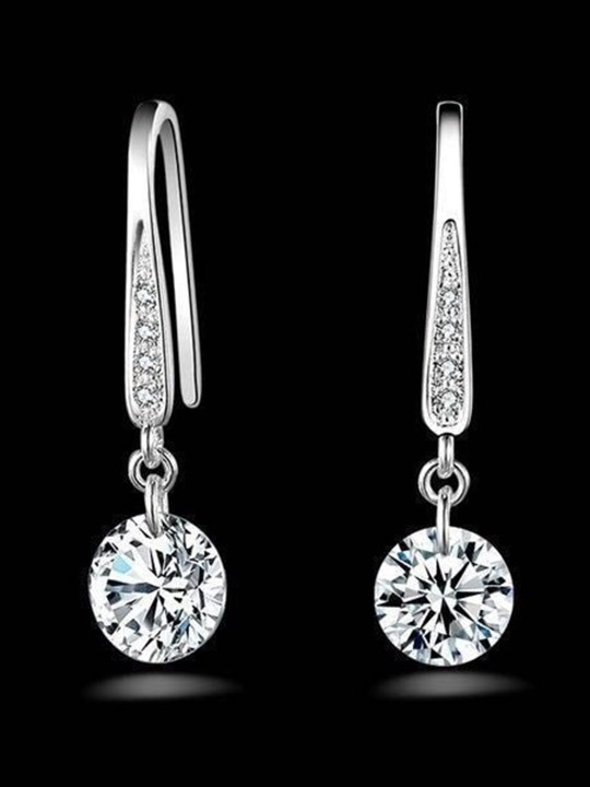 MYKI Silver-Plated Contemporary Drop Earrings