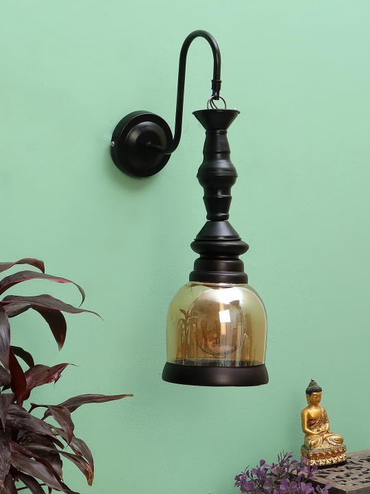 Mfd Home Furnishing Black Glass Wall Lamp