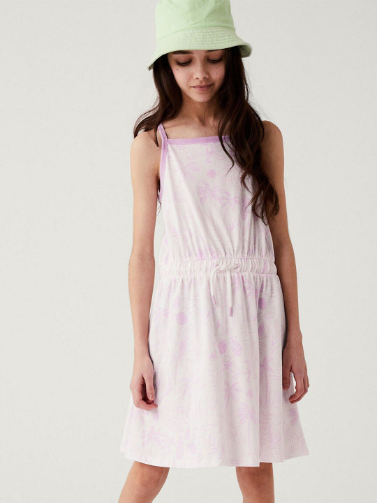 Marks & Spencer Pure Cotton Tropical Print Dress