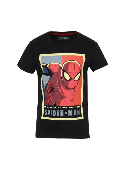 by Kidsville Boys Black Printed Round Neck T-shirt 2-3Y