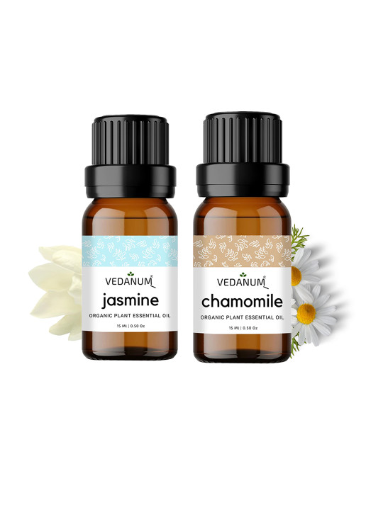 VEDANUM 2 Pcs Jasmine & Chamomile Essential Oil
