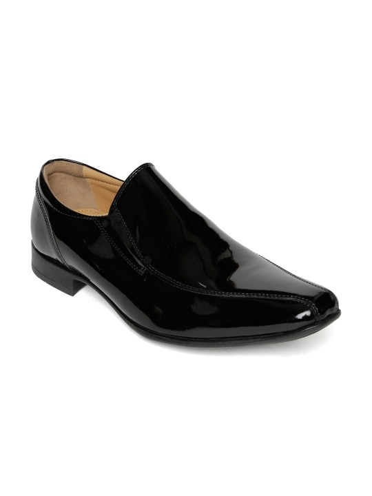 Men Black Patent Leather Semiformal Shoes UK-6