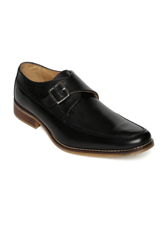 Men Black Leather Formal Monk Shoes 6