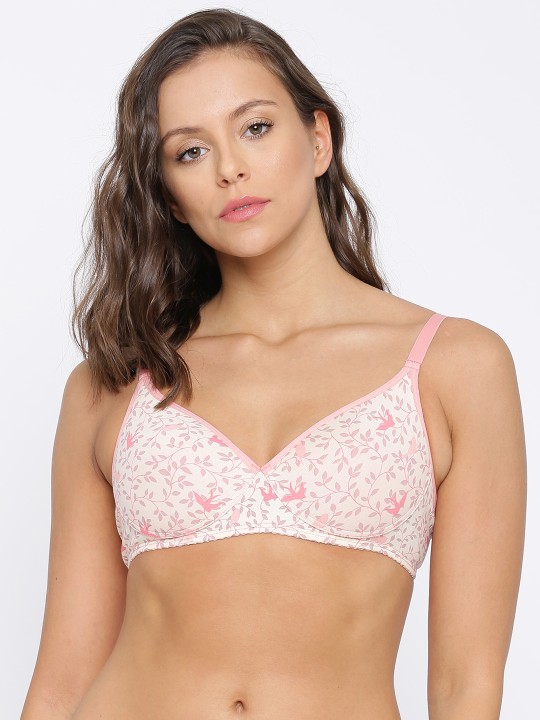 Buy Peach-Coloured Printed Non-Wired Lightly Padded Everyday Bra 32D Online  at desertcartSeychelles