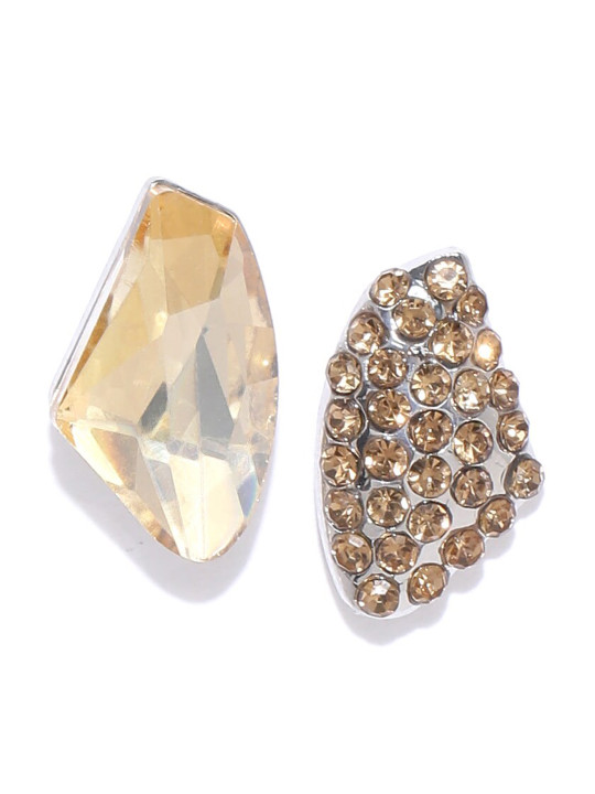 DressBerry Gold-Toned Artificial Stones Contemporary Studs Earrings