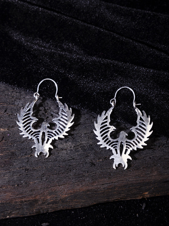 Studio One Love Silver-Toned Contemporary Drop Earrings