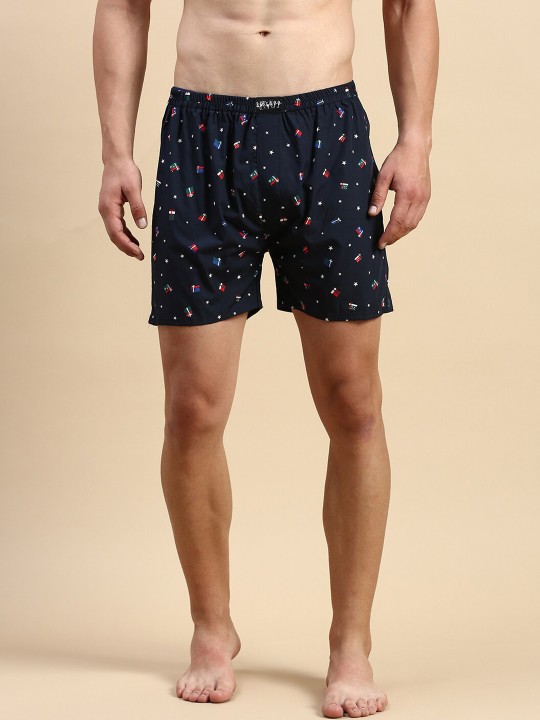 Showoff Men Mid-Rise Printed Cotton Boxers