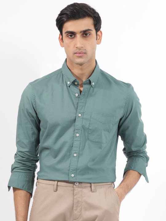 RARE RABBIT Men Auxfo Slim Fit Opaque Cotton Shirt