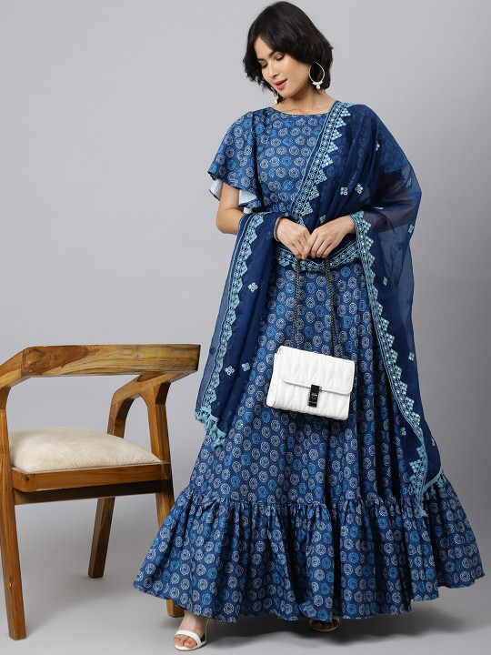 Khushal K Printed Ikat Ready to Wear Lehenga & Blouse With Dupatta