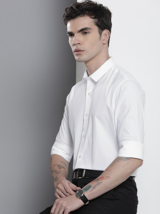 The Indian Garage Co Men Slim Fit Opaque Formal Shirt