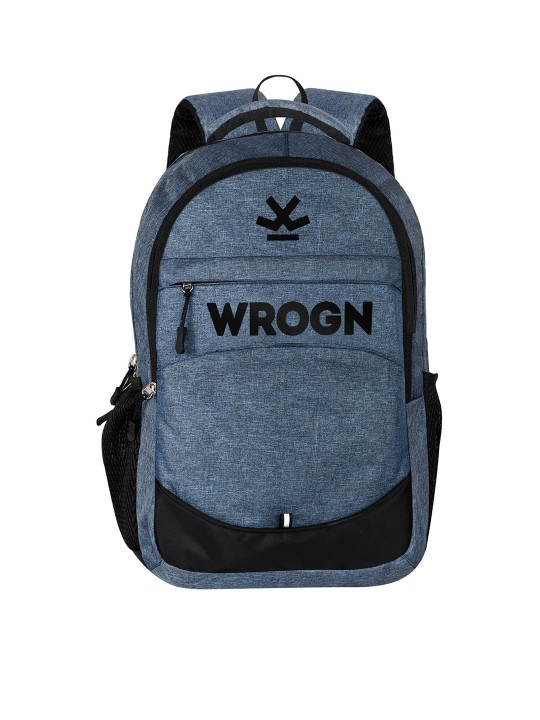 Wrogn Brand Logo Printed Water Resistant Backpack With Rain Cover