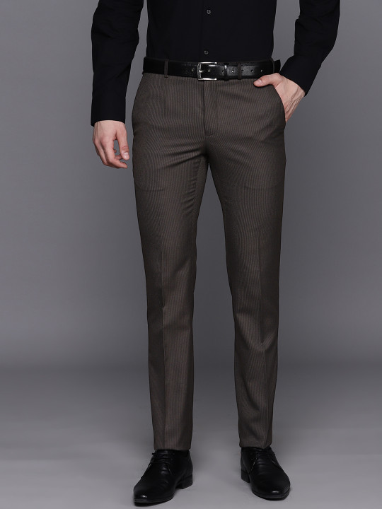 Raymond Men Striped Slim Fit Trousers