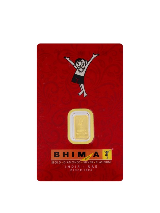 [Use SBI Credit Card] Bhima Floral 24K 999 Purity Gold Bar 1 gram