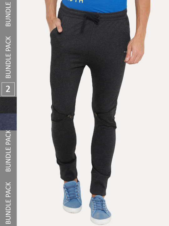 Masculino Latino Men Pack of 2 Mid-Rise Rapid-Dry Cotton Joggers