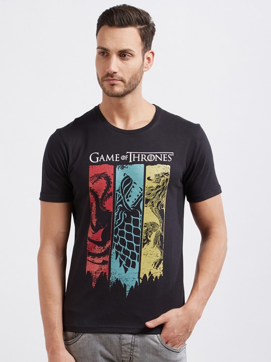 Men Black Sigil Banner - Official Game Of Thrones T-shirt S