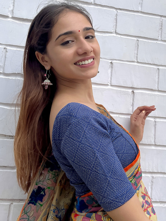Bindigasm's Advi Jacquard Zari Saree Blouse
