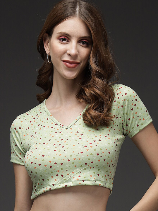BAESD Conversational Printed Crop Top