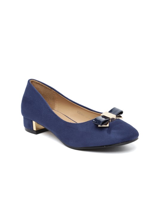Women Blue Solid Block Heels 36