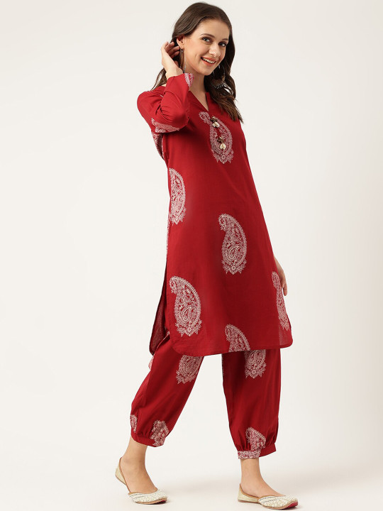 Divena Paisley Pure Cotton Kurta With Patiala