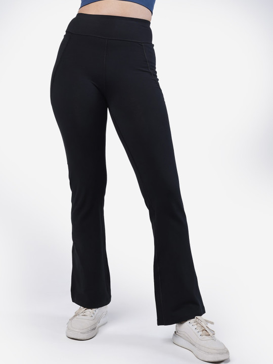 Blissclub Women Comfort Bootcut High-Rise Trousers
