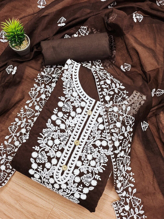 KALINI Embroidered Unstitched Dress Material