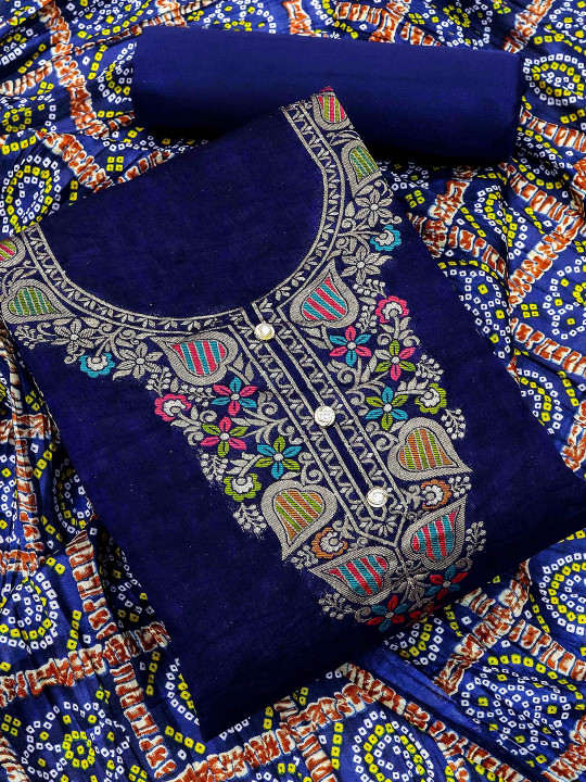 KALINI Woven Design Unstitched Dress Material