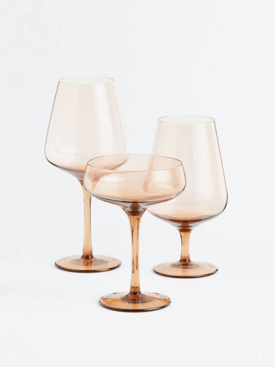 H&M Beige Glass Champagne Coupe