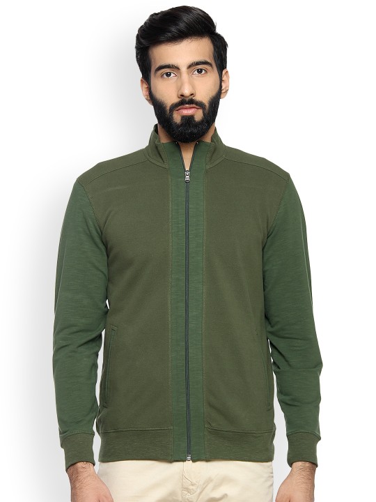 Men Green Solid Tailored Jacket M