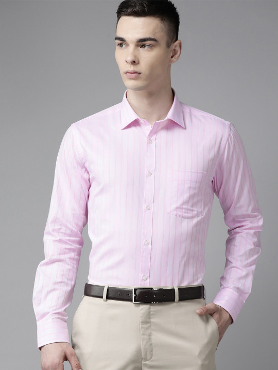 Park Avenue Men Pure Cotton Slim Fit Striped Formal Shirt