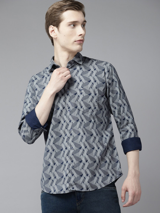 Park Avenue Pure Cotton Slim Fit Printed Casual Shirt