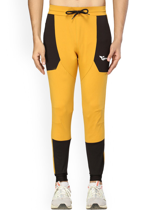 GLITO Men Colourblocked Mid-Rise Joggers