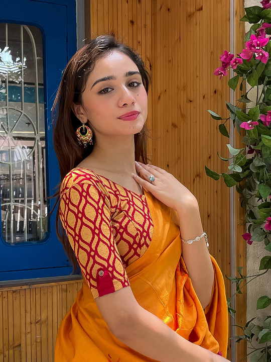 Bindigasm's Advi Printed Saree Blouse