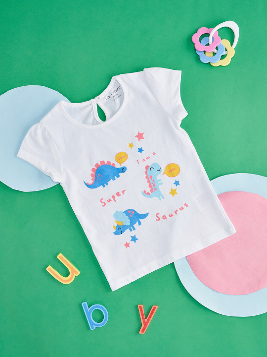 Pantaloons Junior Girls Printed Cotton T-shirt