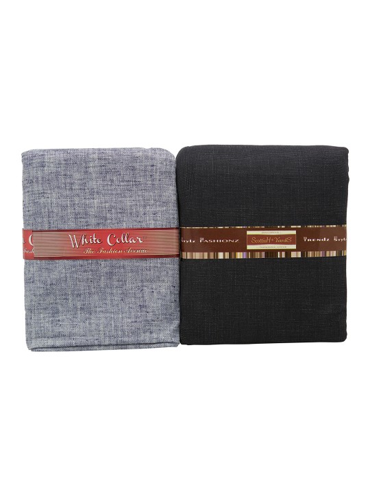 Men Navy Blue & Black Shirt & Trousers Clothing Fabric