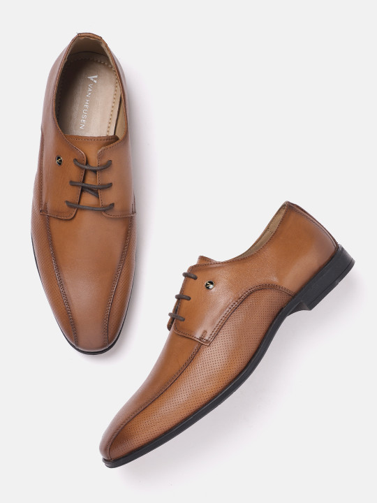 Van Heusen Men Leather Derby Round Toe Formal Shoes