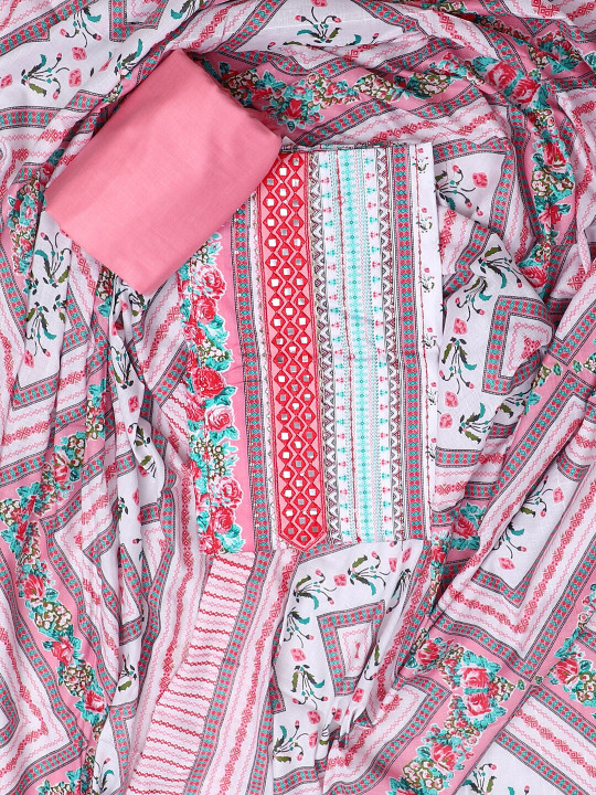 SALWAR STUDIO Printed Pure Cotton Unstitched Dress Material