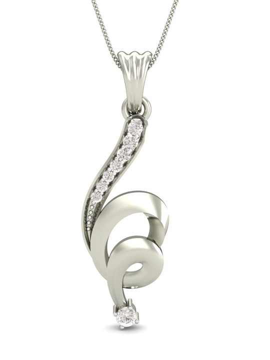 KUBERBOX 18K Gold Diamond Spiral Drool Pendant -1.52 g