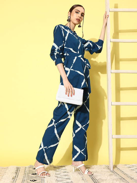 InWeave Women Printed Tunic With Trousers