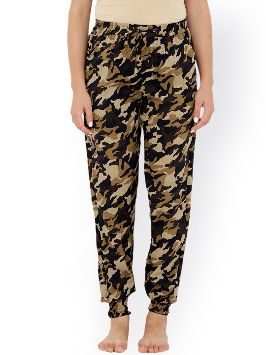 Woman Khaki & Olive Printed Bottom Lounge Pant CZWPY0013 S