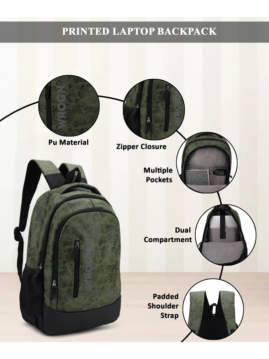 unisex brand logo printed backpack