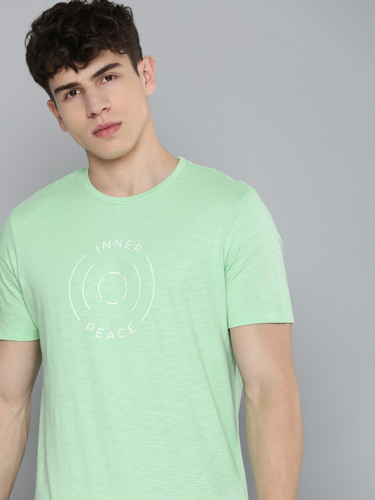HRX by Hrithik Roshan Men Graphic Printed Pure Cotton Yoga T-shirt