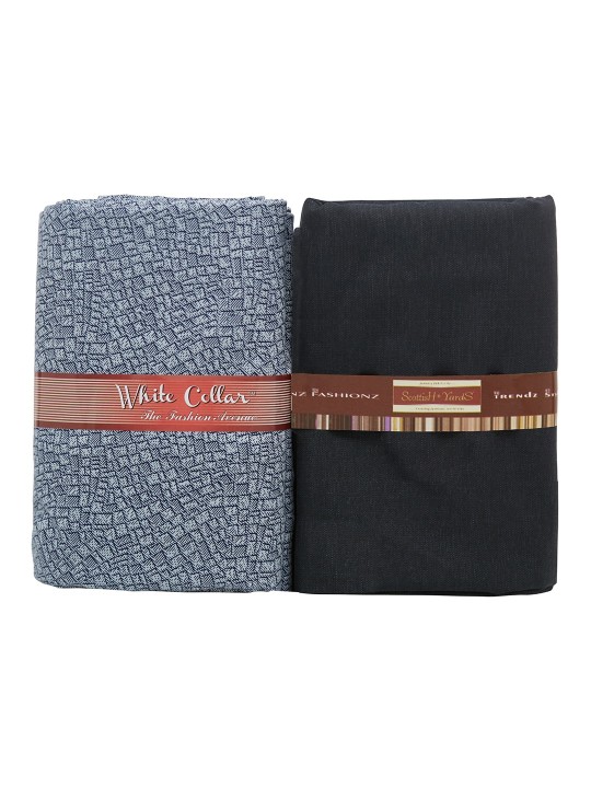 Men Blue & Black Shirt & Trouser Clothing Fabric