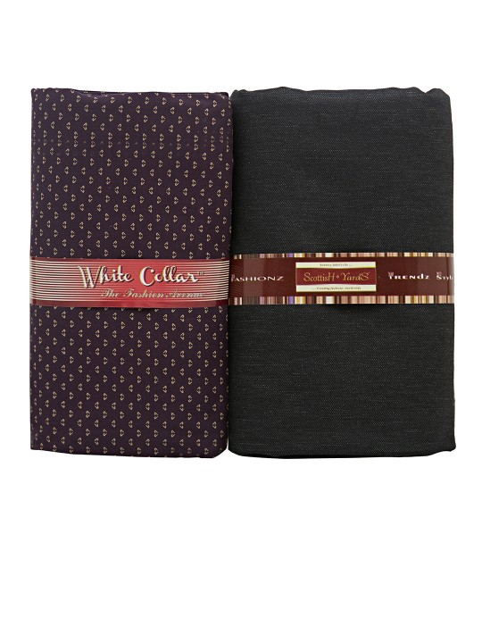 Men Purple & Black Shirt & Trouser Clothing Fabric
