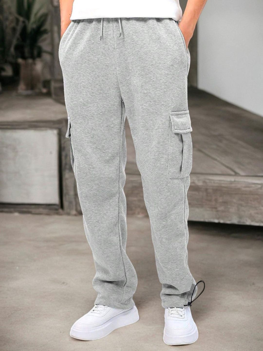 NOBERO Men Onyx Oversized Relaxed Fit Soft Functional Mid-Rise Joggers