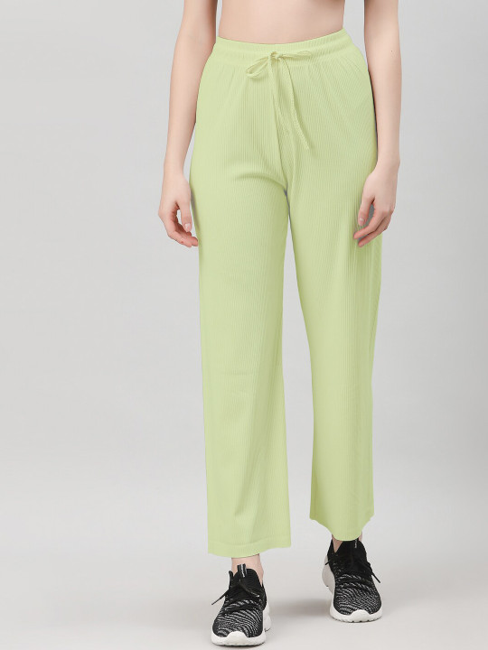 NEUDIS Women Mid-Rise Ribbed Track Pants