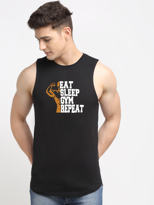 Friskers Typography Printed Skin Friendly Bio Wash Cotton Basic Vests