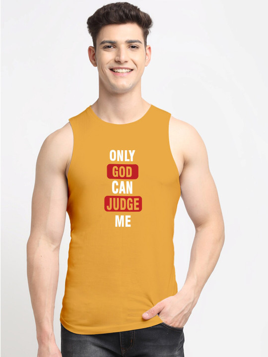 Friskers Typographic Printed Pure Cotton Sleeveless Innerwear Vest AE295-26-S