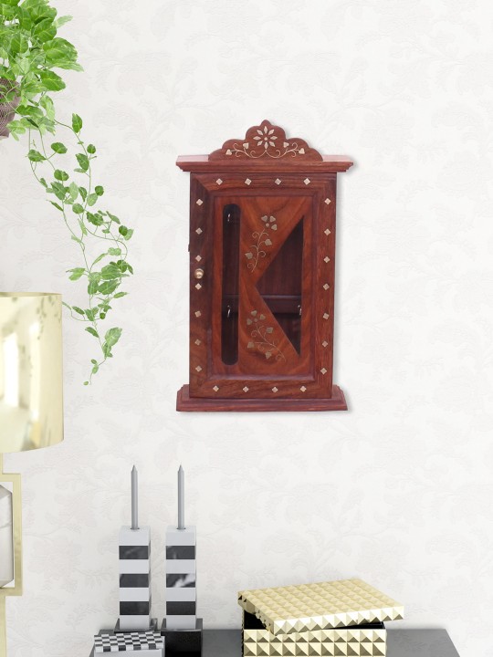 Brown Sheesham Wood Wall Hanging Key Holder